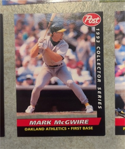 1993 Post #19 Mark McGwire — front