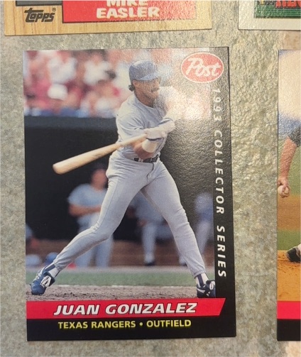 1993 Post #23 Juan Gonzalez — front