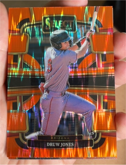 2024 Panini Select #92 Druw Jones Orange Flash Prizm — front