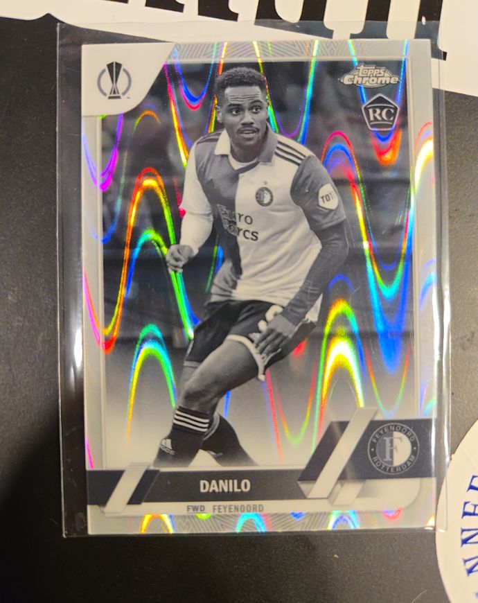 2022-23 Topps Chrome UEFA #13 Danilo Black & White Ray Wave Rookie — front