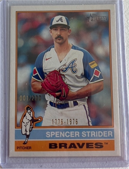 2025 Topps Heritage #001 Spencer Strider Bicentennial /200 — front