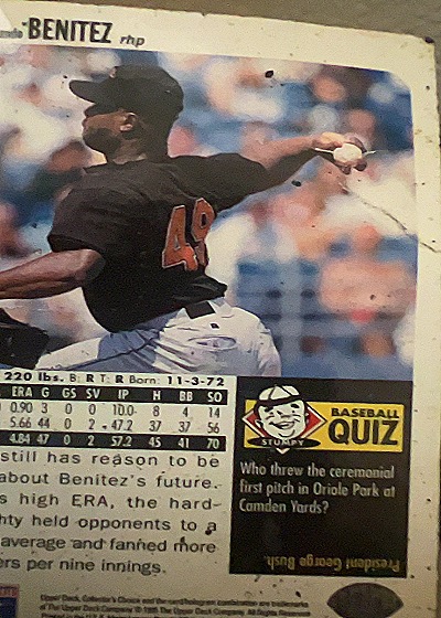 2003 MLB Showdown #70 Benitez — back