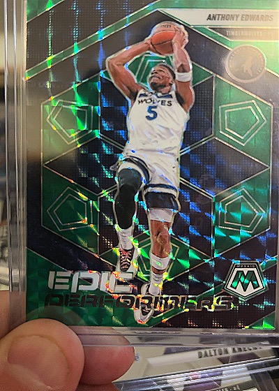 2022-23 Panini Mosaic Elevate Green Mosaic Prizm #5 Anthony Edwards — front