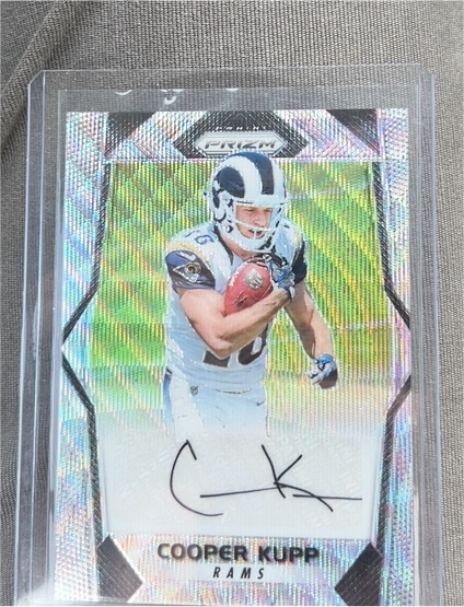 2017 Panini Prizm #RA-CKP Cooper Kupp Rookie Auto Blue Wave — front