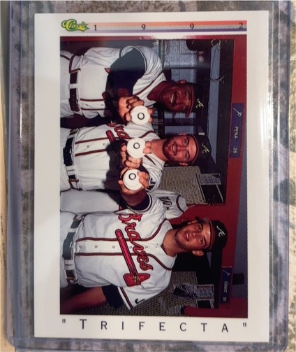 1992 Classic I #1 Trifecta Alejandro Pena / Mark Wohlers / Kent Mercker — front