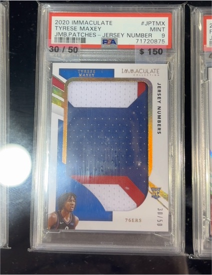 2020 Panini Immaculate #JPTMX Tyrese Maxey — front
