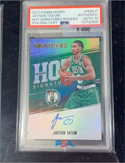 2017 Panini Hoops #HSRJT Jayson Tatum Hot Signatures Rookie Auto — front