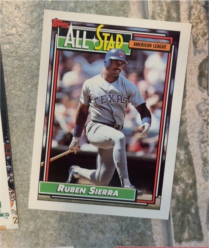 1992 Topps #403 Ruben Sierra All-Star Texas Rangers — front