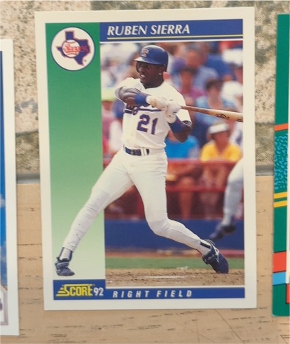 1992 Score #490 Ruben Sierra — front