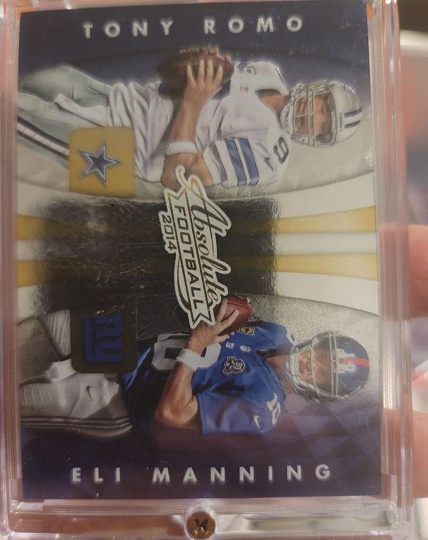 2014 Panini Absolute Football Tony Romo / Eli Manning Dual Card — front