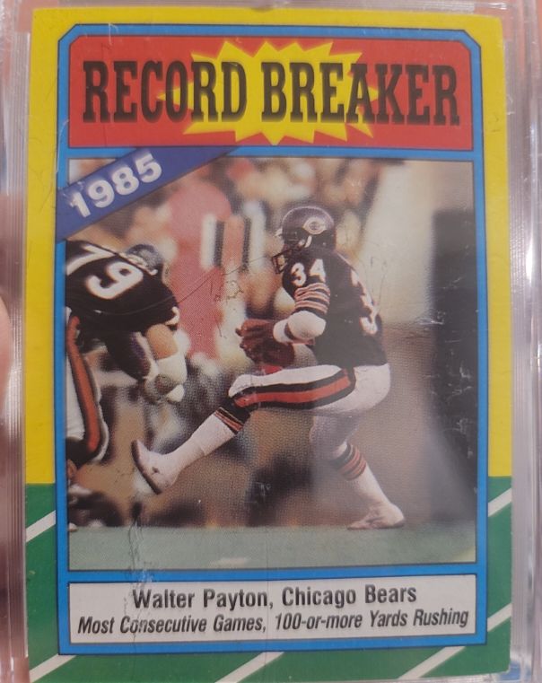 1986 Topps #7 Walter Payton Record Breaker — front