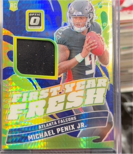 2024 Donruss Optic #FYF-MPJ Michael Penix Jr. First Year Fresh Blue Hyper — front