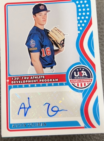 2025 Panini Stars and Stripes 13U/14U National Team Signatures #NTS-AC Austin Coleman — front