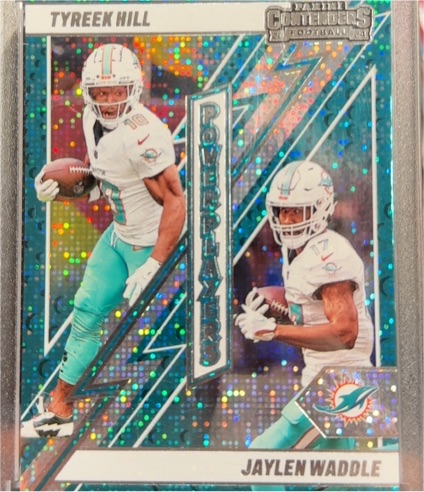 2024 Panini Contenders #9 Tyreek Hill & Jaylen Waddle Power Players — front