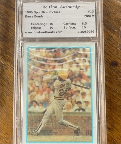 1986 Sportflics Rookies #13 Barry Bonds — front