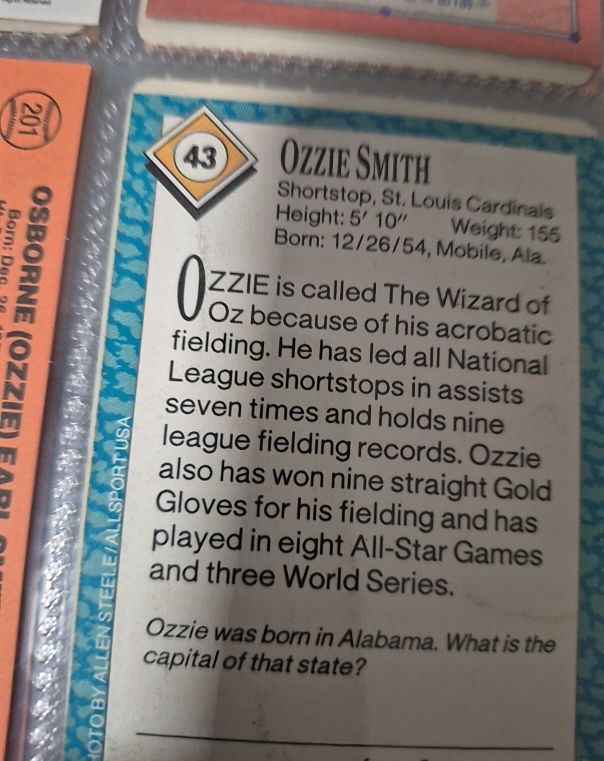 1989 Sports Illustrated for Kids #43 Ozzie Smith — front
