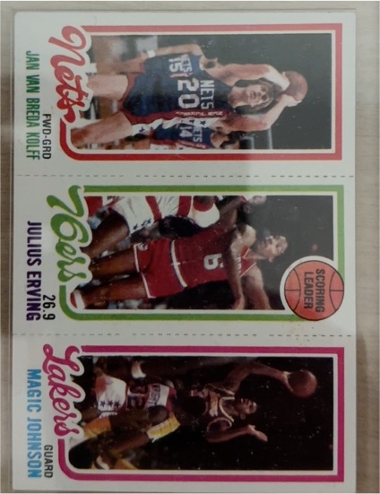 1980 Topps #233 Jan Van Breda Kolff / Julius Erving / Magic Johnson — front