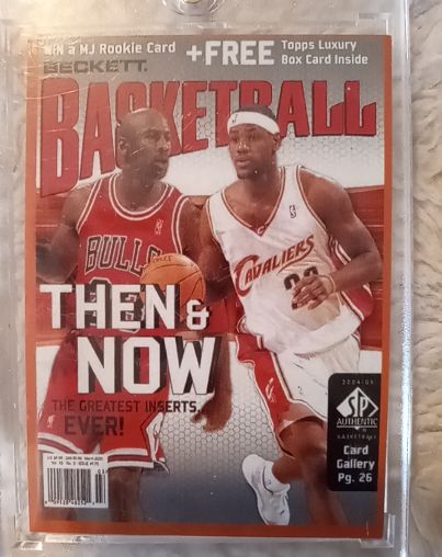 2005 Beckett Basketball Cover Card Michael Jordan & LeBron James Then & Now — front