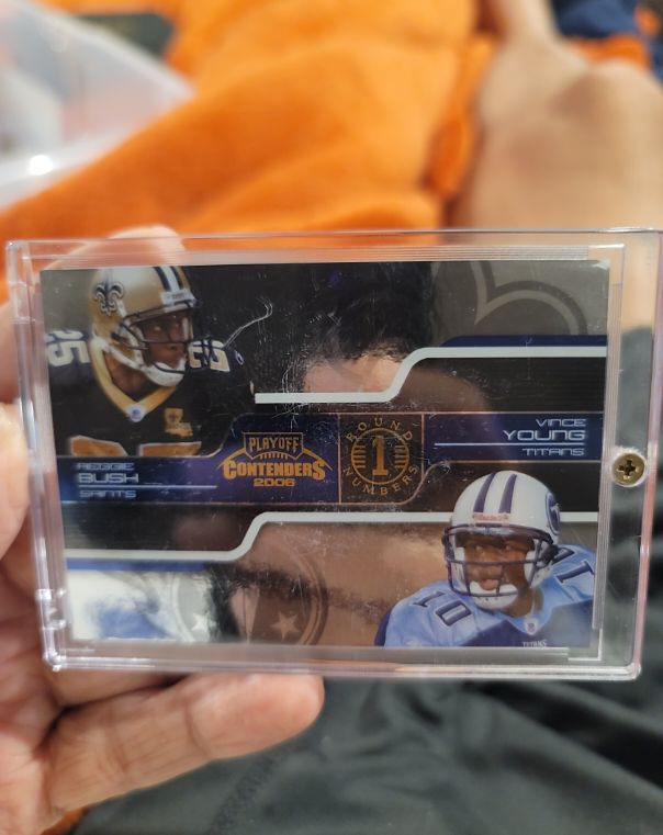 2006 Playoff Contenders Round Numbers #RND-1 Reggie Bush / Vince Young — front