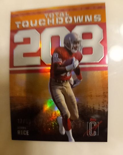 2024 Topps Signature Class #ZO-1 Jerry Rice Zone Out Total Touchdowns 208 — front