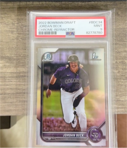 2022 Bowman Draft Chrome Refractor #BDC34 Jordan Beck — front