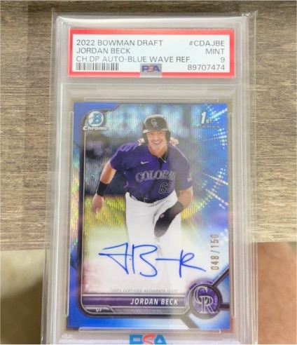 2022 Bowman Draft Chrome #CDA-JBE Jordan Beck — front