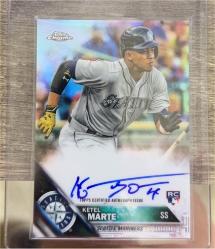 2016 Topps Chrome #RA-KM Ketel Marte Rookie Autograph — front