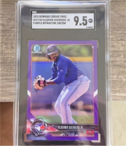 2018 Bowman Chrome Prospects #BCP150 Vladimir Guerrero Jr. Purple Refractor — front