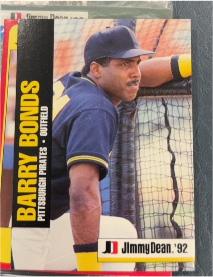 1992 Jimmy Dean #2 Barry Bonds — front