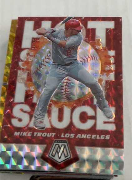 2021 Panini Mosaic Hot Sauce #HS1 Mike Trout — front