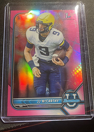 2021 Bowman University Pink Refractor #39 JJ McCarthy — front