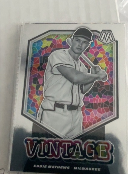 2021 Panini Mosaic Vintage #V4 Eddie Mathews Milwaukee Braves — front