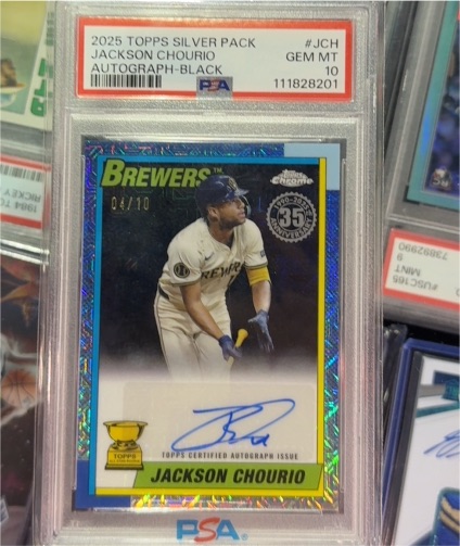 2025 Topps Silver Pack #JCH Jackson Chourio Autograph Black — front