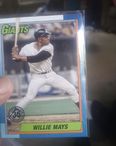 2025 Topps Series 1 - 1990 Topps #T90-96 Willie Mays Giants 35th Anniversary Insert — front