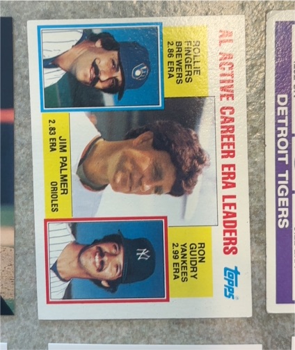 1984 Topps #717 Rollie Fingers Jim Palmer Ron Guidry — front