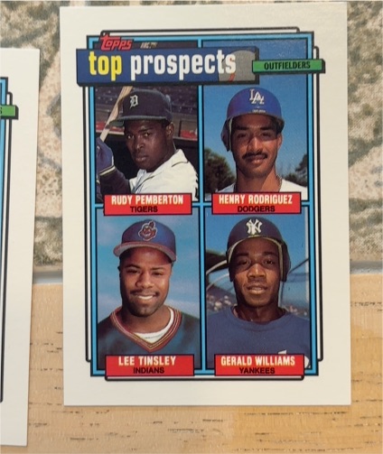 1992 Topps #656 Rudy Pemberton/Henry Rodriguez/Lee Tinsley/Gerald Williams — front
