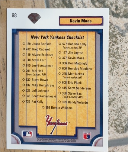 1992 Upper Deck #98 Kevin Maas — front