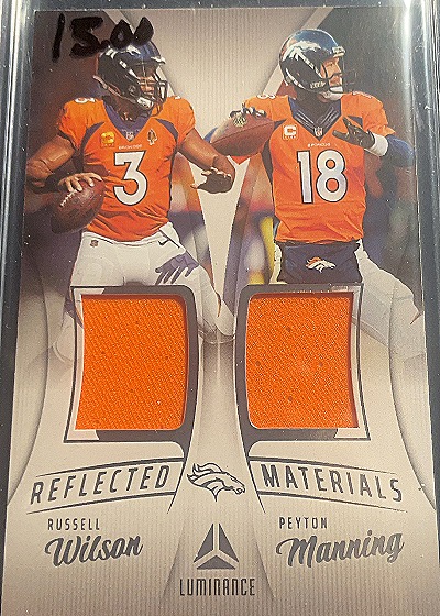 2023 Panini Luminance Reflected Materials #RM-3 Russell Wilson Peyton Manning — front