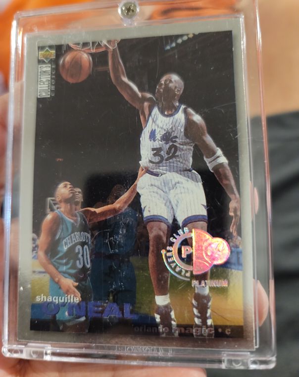 1995-96 Upper Deck Collector's Choice Player's Club Platinum #PC-32 Shaquille O'Neal — front