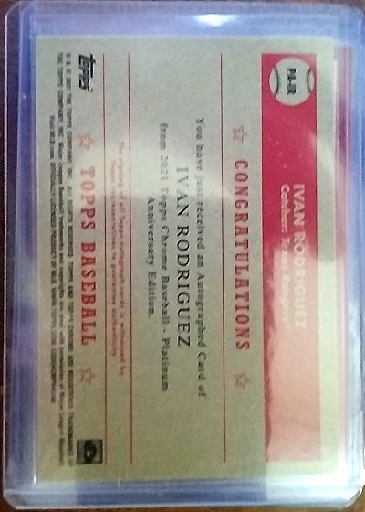 2021 Topps Chrome Platinum Anniversary #512 Ivan Rodriguez — back