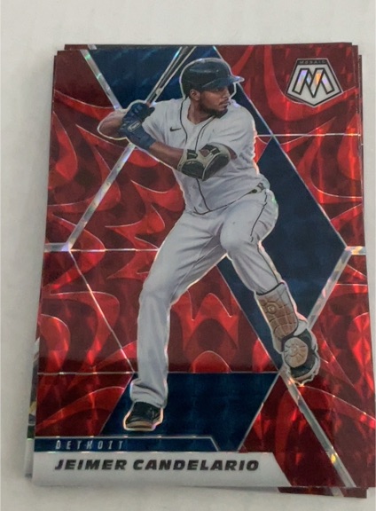2021 Panini Mosaic Reactive Red #157 Jeimer Candelario — front