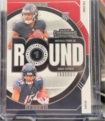 2024 Panini Contenders Round Numbers #3 Michael Penix Jr./Rome Odunze Rookie — front