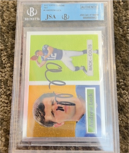 2012 Topps Chrome 1957 #1 Andrew Luck Rookie Card — front