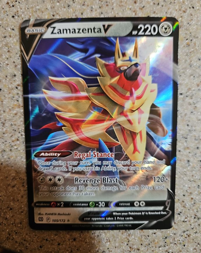 2022 Pokémon Brilliant Stars #105 Zamazenta V — front