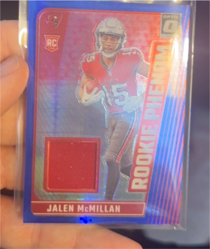 2024 Panini Donruss Optic #RPB-JMN Jalen McMillan Rookie Phenom Blue Hyper Patch — front