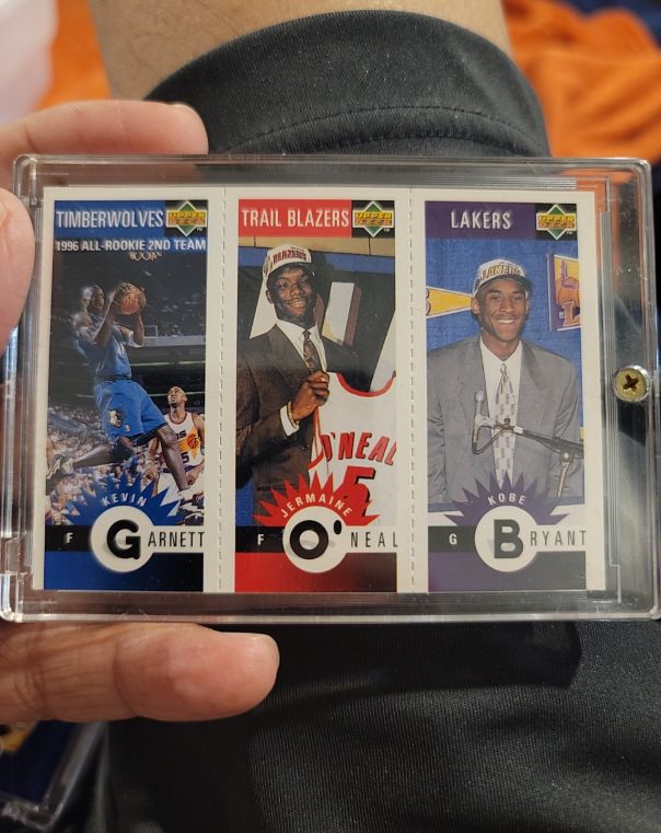 1996-97 Upper Deck Collector's Choice Mini-Cards #M129-158-139 Kobe Bryant, Kevin Garnett, Jermaine O'Neal — front