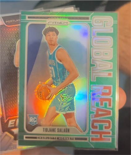 2024-25 Panini Prizm #3 Tidjane Salaun Global Reach Green Prizm — front