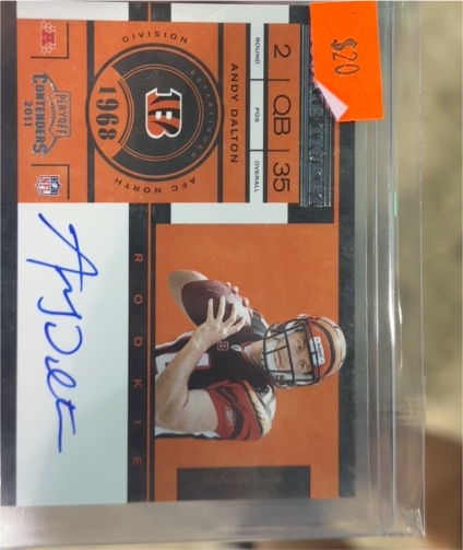 2011 Panini Playoff Contenders #225B Andy Dalton Rookie Ticket No Logo Auto — front