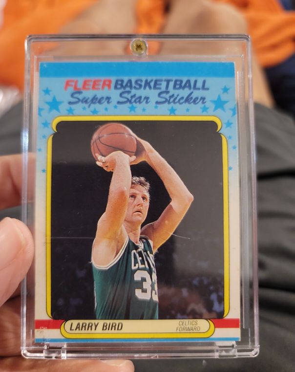 1988 Fleer #2 Larry Bird Super Star Sticker — front