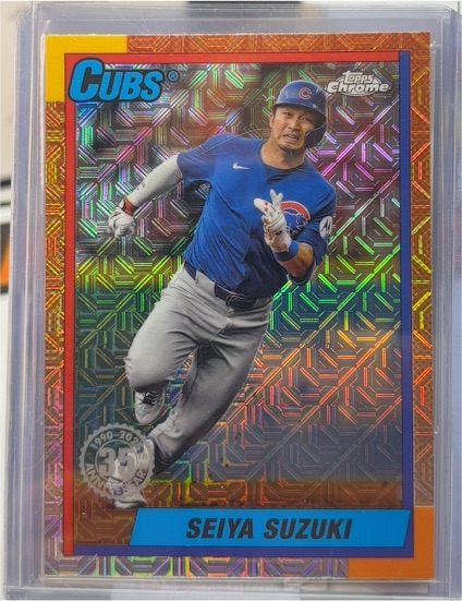 2025 Topps Series 1 #T90C-47 Seiya Suzuki 1990 Topps Baseball 35th Anniversary Chrome — front